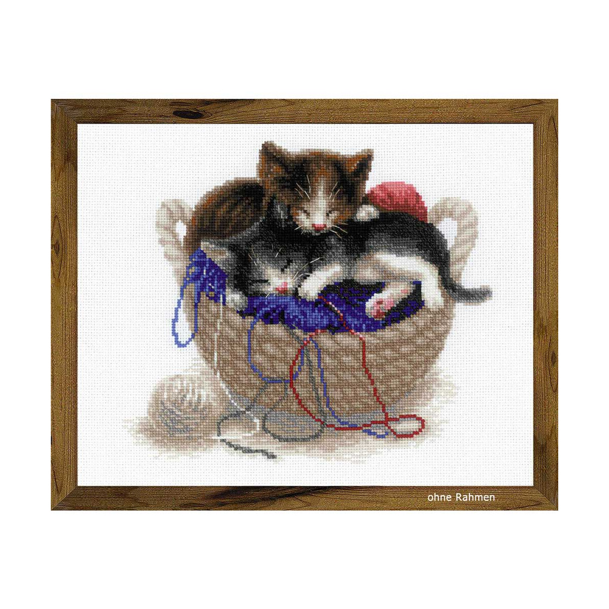 Riolis counted cross stitch Kit Kittens In A Basket, DIY