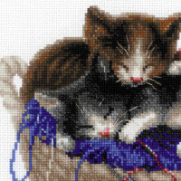 Riolis Kreuzstich-Set "Kätzchen in einem Korb"