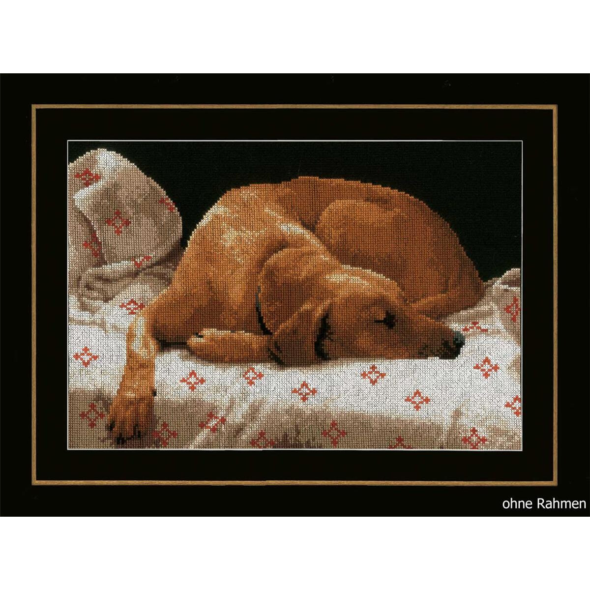 Lanarte cross stitch kit "sleeping dog",...