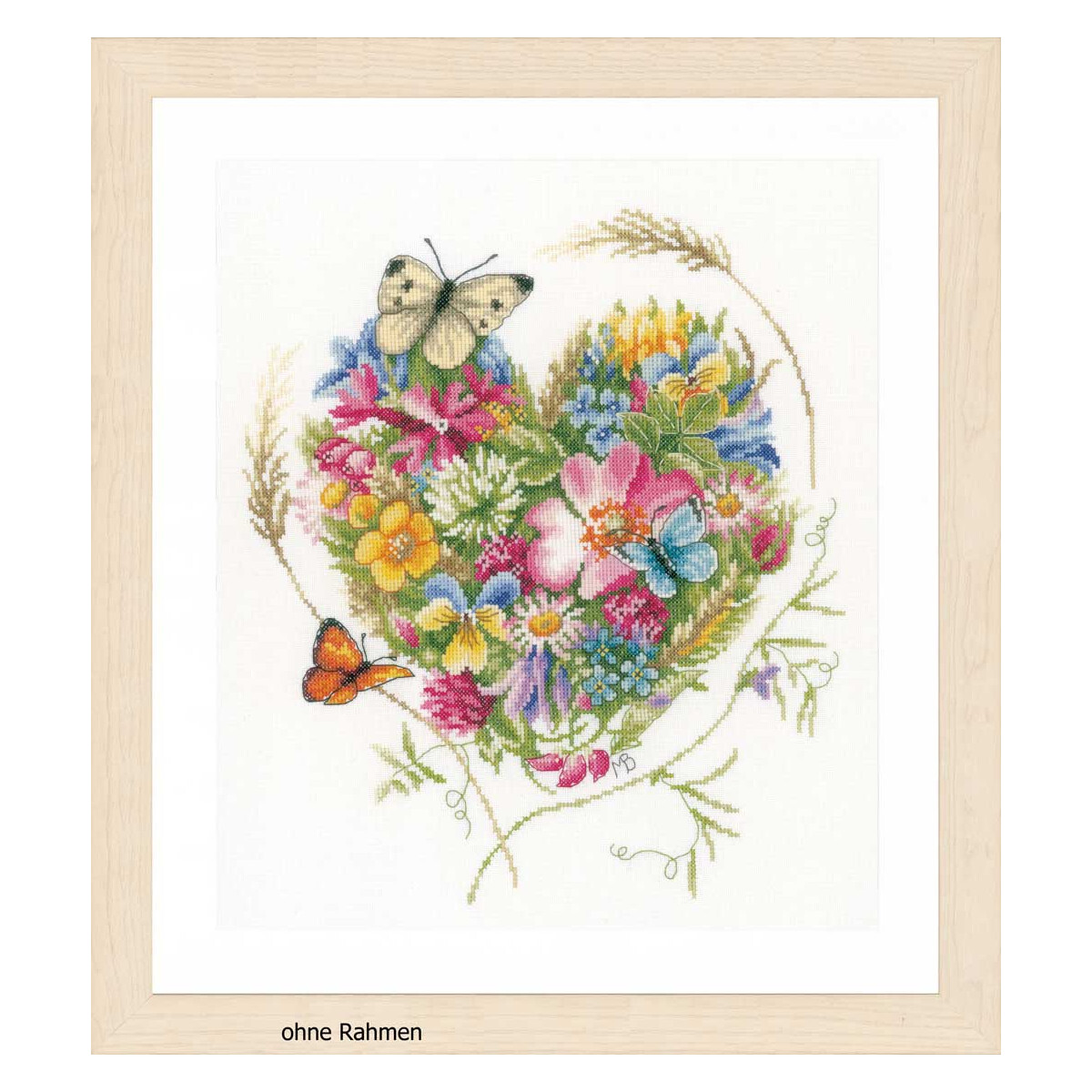 Lanarte cross stitch kit "heart of flowers",...