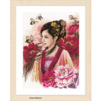 Набор для вышивания крестом Lanarte "Азиатская женщина в розовом", счетная схема