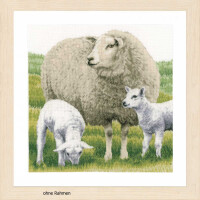 Lanarte cross stitch kit "sheep" evenweave fabric, counted, DIY