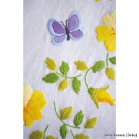 Vervaco Mantel estampado "Flores de primavera", patrón de bordado dibujado