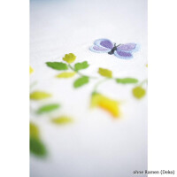 Vervaco Bedruckte Tischdecke "Frühlingsblumen", Stickbild vorgezeichnet