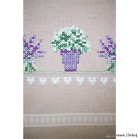 Vervaco table runner stitch embroidery kit Lavender, stamped, DIY