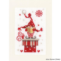 Vervaco Greeting card, counted stitch kit Christmas gnomes kit of 3, DIY