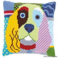 Vervaco stamped cross stitch kit cushion Modern dog, DIY