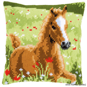 Vervaco stamped cross stitch kit cushion Foal, DIY