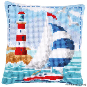 Vervaco stamped cross stitch kit cushion Lighthouse, DIY