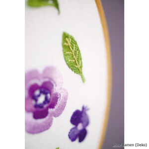 Vervaco stamped embroidery kit with ring Lavender, DIY