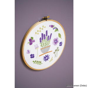 Vervaco borduurpakket met borduurraam "Lavendel", borduurmotief vooraf getekend