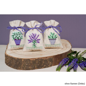 Vervaco counted herbal bags stitch kit Provence kit of 3,...