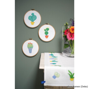 Vervaco Counted cross stitch kit with ring Cactus I, DIY
