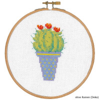 Vervaco Counted cross stitch kit with ring Cactus II, DIY