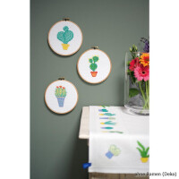 Vervaco Counted cross stitch kit with ring Cactus II, DIY