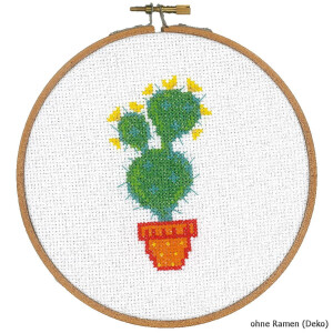 Vervaco Counted cross stitch kit with ring Cactus III, DIY