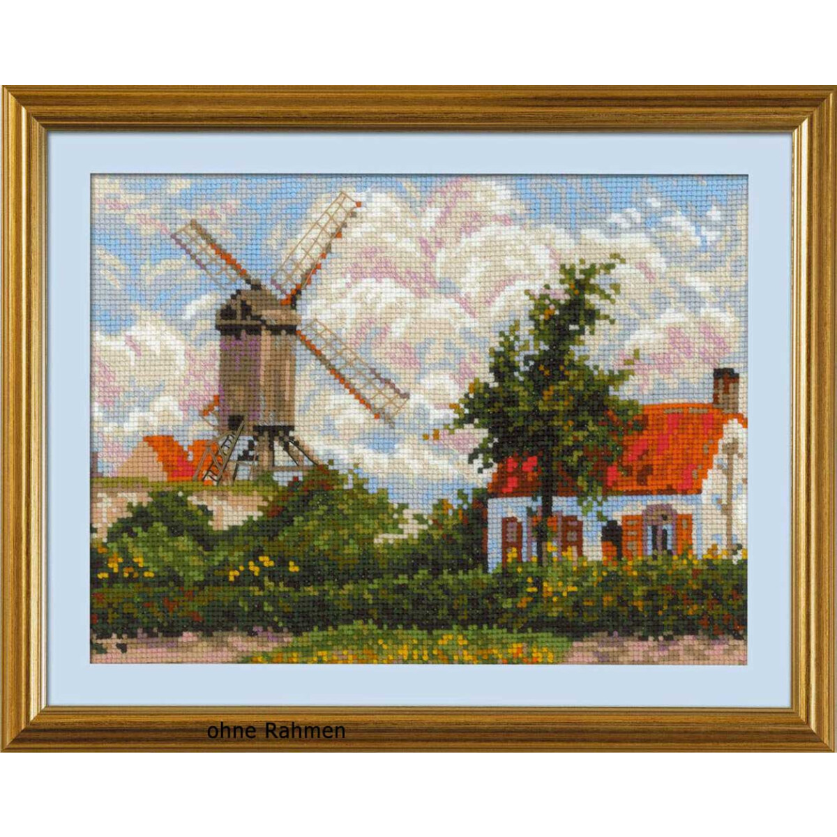 Juego de punto de cruz Riolis "Windmill in Knokke...