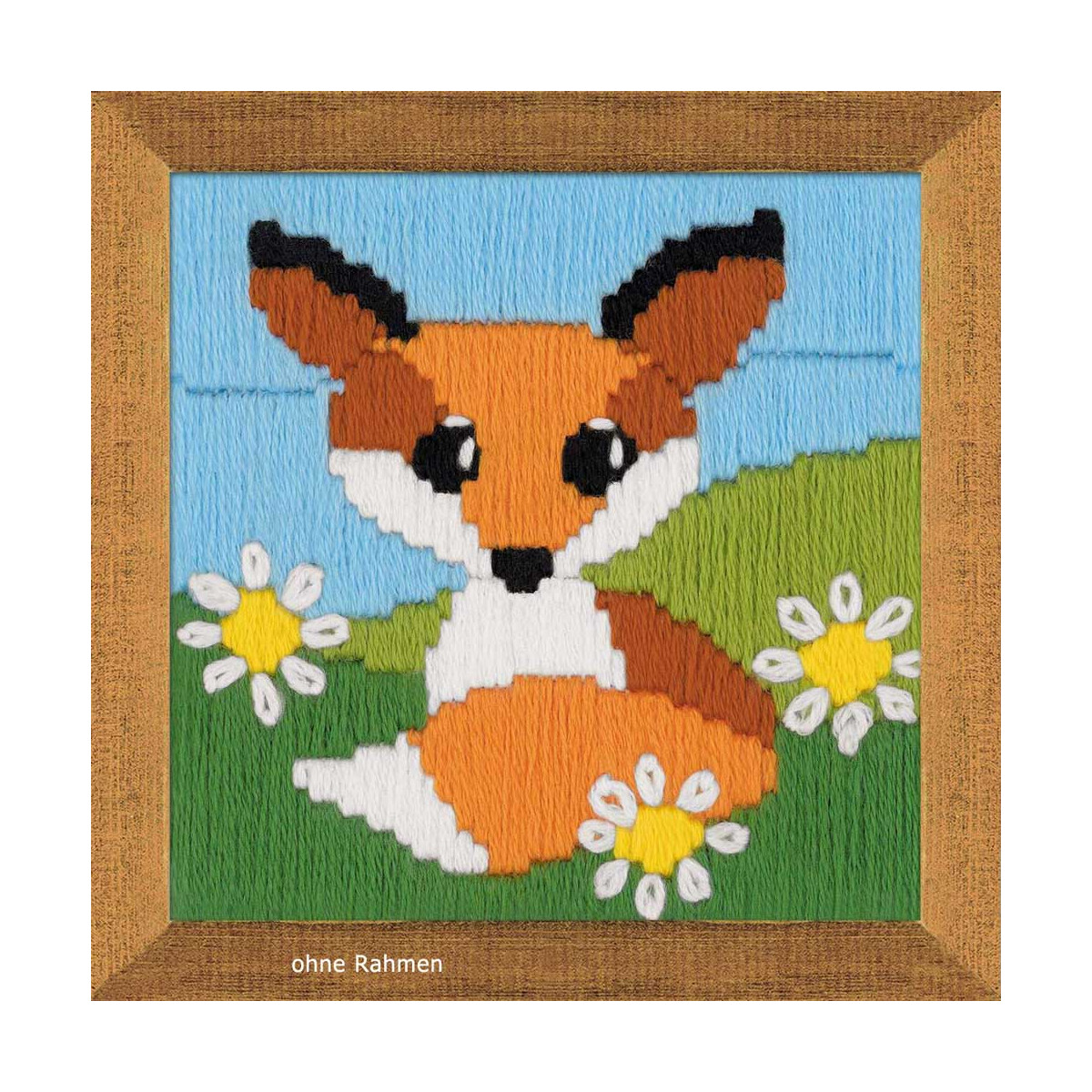 Riolis counted cross stitch Kit Fox In Daisies, DIY