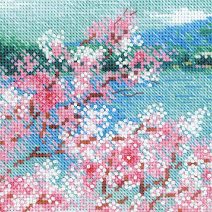 Riolis counted cross stitch Kit Sakura. Fuji, DIY