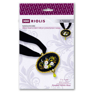 Set di gioielli artigianali Riolis "Pendant White Rose", modello di conteggio