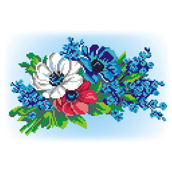 Cross-stitch kit "Bouquet in three colors", DIY