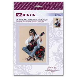 Riolis counted cross stitch Kit Guitarist, DIY