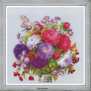 Riolis counted cross stitch Kit Bouquet with Asters, DIY