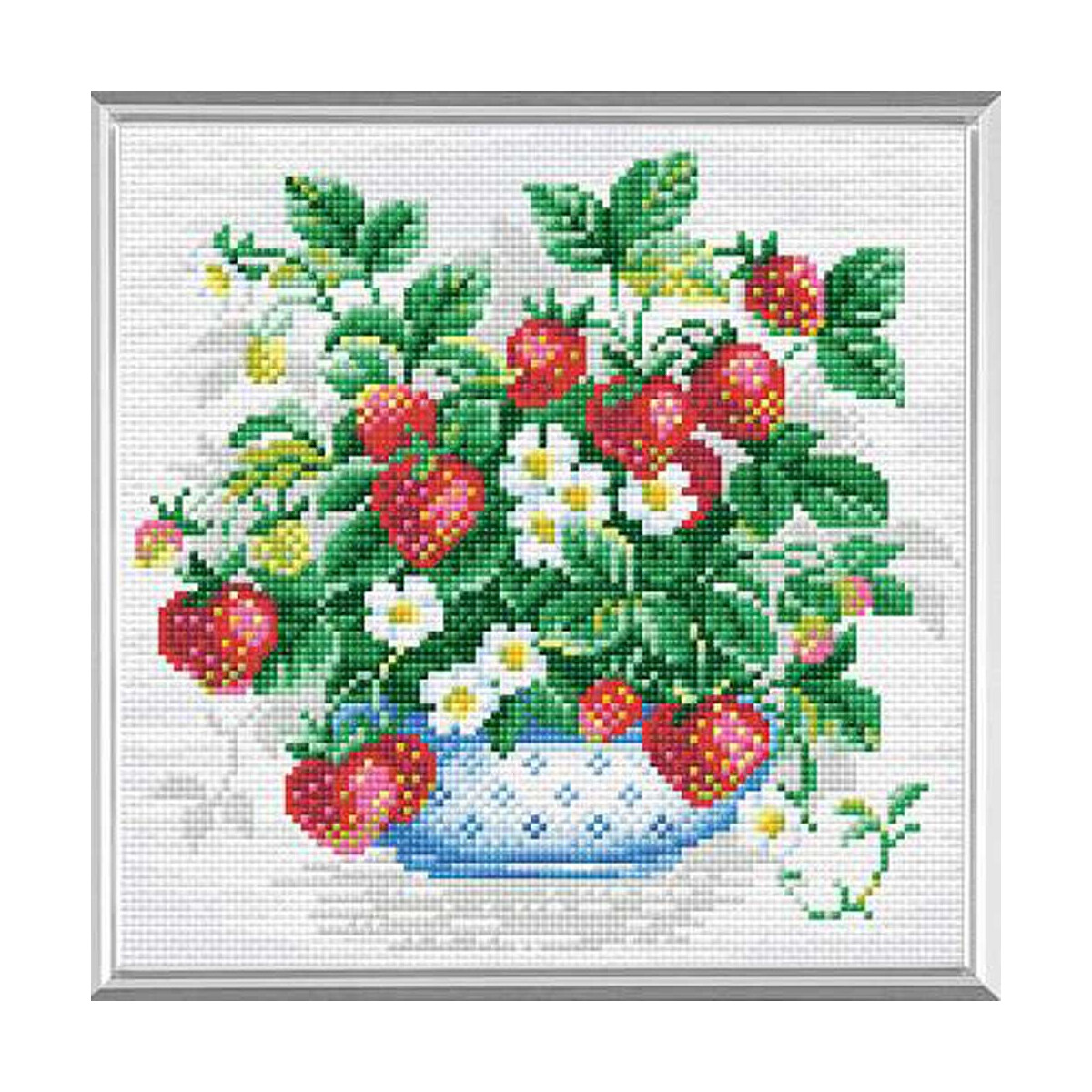 Tableau de Riolis en diamant "Panier de fraises