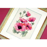 Riolis counted cross stitch Kit Pink Poppies, DIY