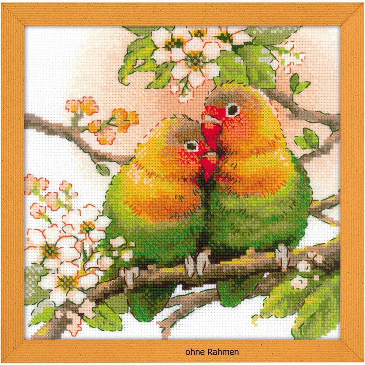 Riolis Kreuzstichpackung "Lovebirds",...