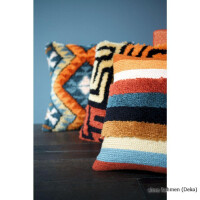 Vervaco Latch hook & stitch kit cushion Boho stripes, DIY