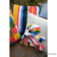 Vervaco Latch hook kit cushion Bright stripes, DIY
