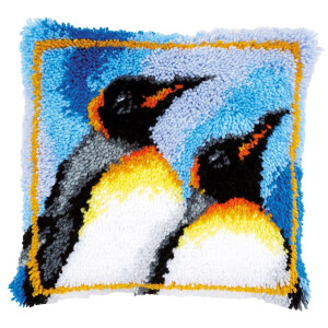 Vervaco Latch hook kit cushion King penguins, DIY