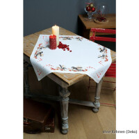 Vervaco Aida tablecloth stitch embroidery kit birds & red berries, DIY