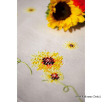 Auslaufmodell Vervaco Bedruckte Tischdecke Sonnenblumen & Kürbis