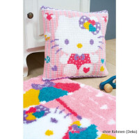 Vervaco stamped cross stitch kit cushion Hello Kitty pastel, DIY