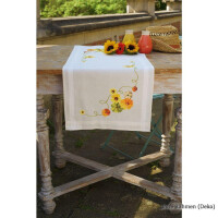 Vervaco table runner stitch embroidery kit Sunflowers, stamped, DIY