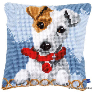 Vervaco stamped cross stitch kit cushion Jack Russell, DIY