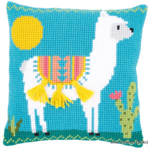 Vervaco stamped cross stitch kit cushion Llama, DIY