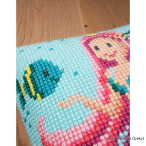 Vervaco stamped cross stitch kit cushion Mermaid, DIY