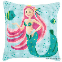 Vervaco stamped cross stitch kit cushion Mermaid, DIY