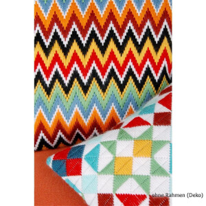 Vervaco Long stitch kit cushion Zigzag lines, DIY