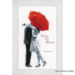 Vervaco Counted cross stitch kit Under my red umbrella, DIY
