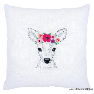 Vervaco stamped embroidery kit Deer with flowers, DIY