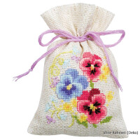 Vervaco counted herbal bags stitch kit Violets kit of 3, DIY