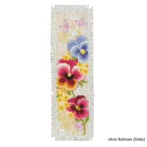 Vervaco Bookmark counted cross stitch kit Violets kit of 2, DIY