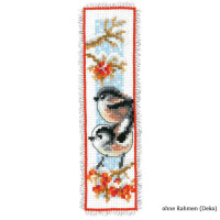 Vervaco Bookmark counted cross stitch kit Long-tailed birds&red berries kit of 2, DIY