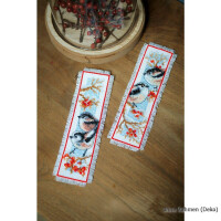 Vervaco Bookmark counted cross stitch kit Long-tailed birds&red berries kit of 2, DIY