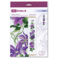 Clematis embroidery kit cross stitch Riolis