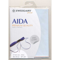 AIDA Zweigart Precute 14 ct. Stern Aida 3706 color 550 light blue, fabric for cross stitch 48x53cm